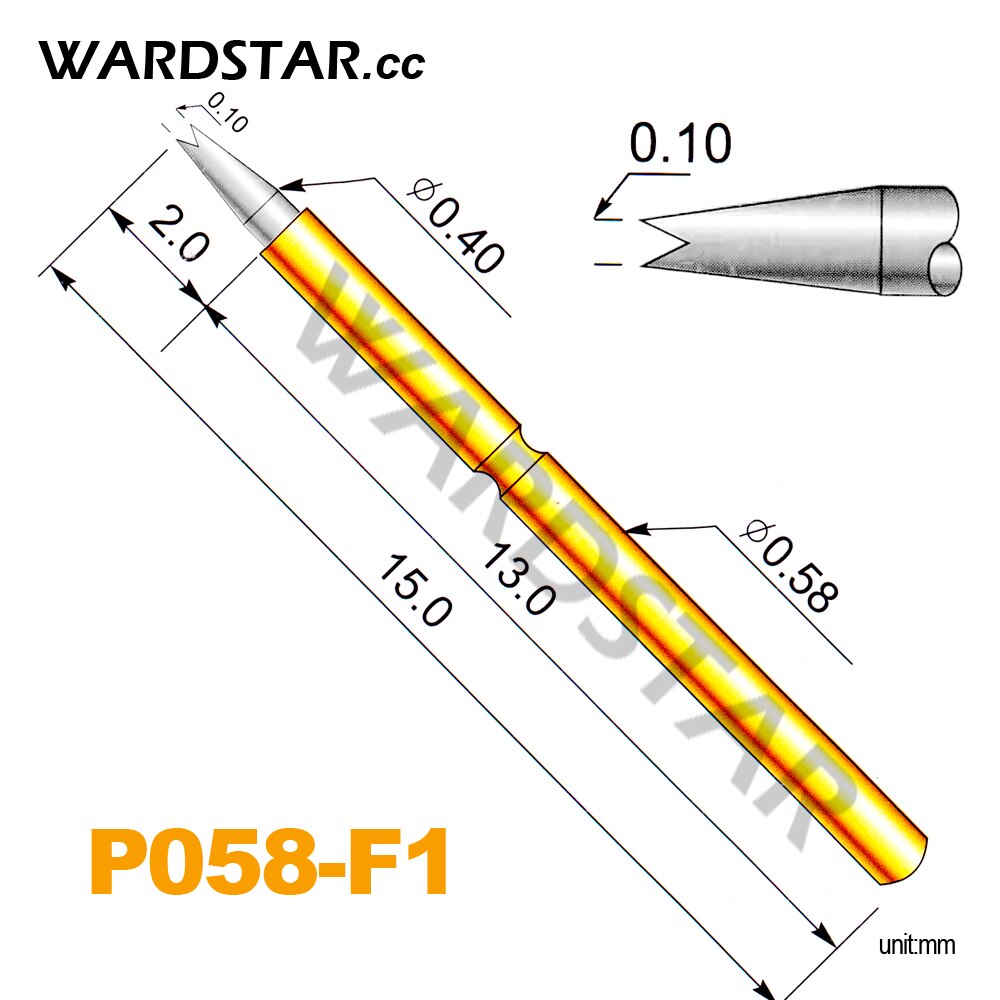 100pcs P058-F1  0.4mm  ׽Ʈ κ    15.0mm (Ʈũ  Froce:70g)